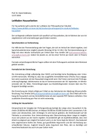 Leitfaden für Hausarbeiten